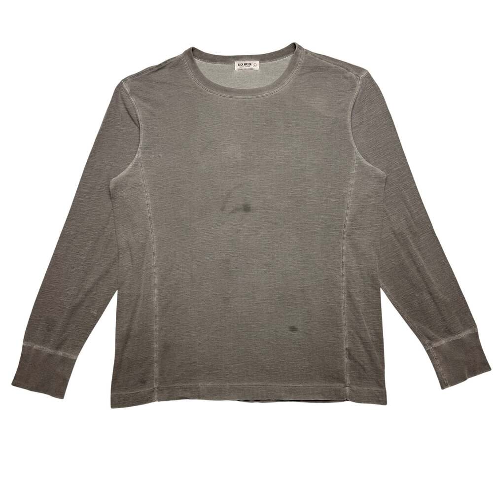 Buck Mason Long Sleeve Crewneck T Shirt Men's XL Grunge Distressed Flaws